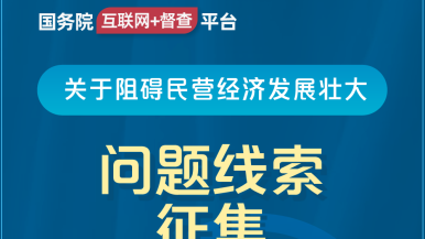 男人干老女人的网址国务院“互联网+督查”平台公开征集阻碍民营经济发展壮大问题线索